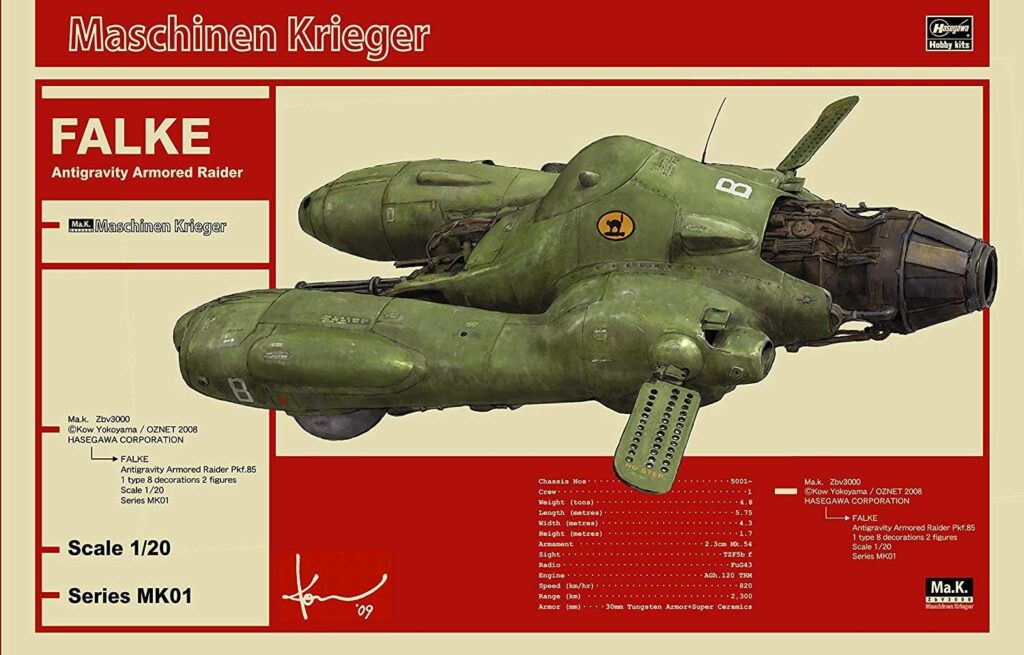 Hasegawa 1/20 Scale Falke Antigravity Armored Raider Pkf.85