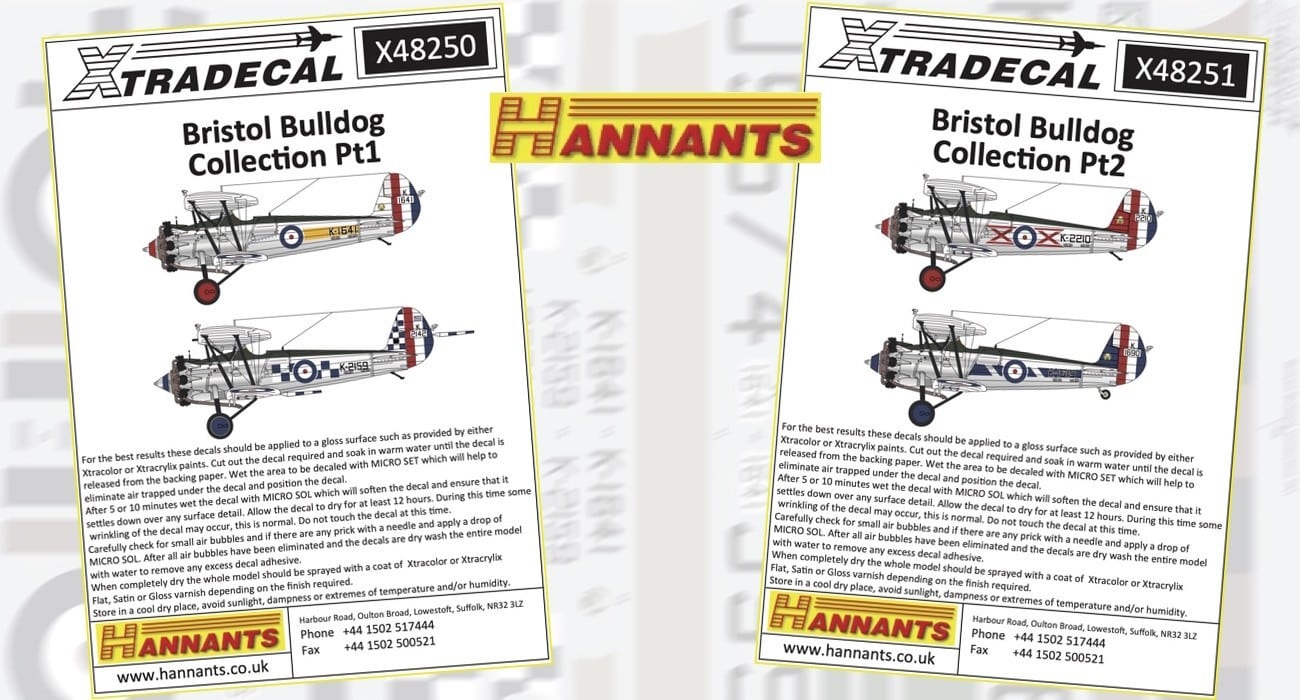 Bristol Bulldog Mk.IIa Sets Decal Released