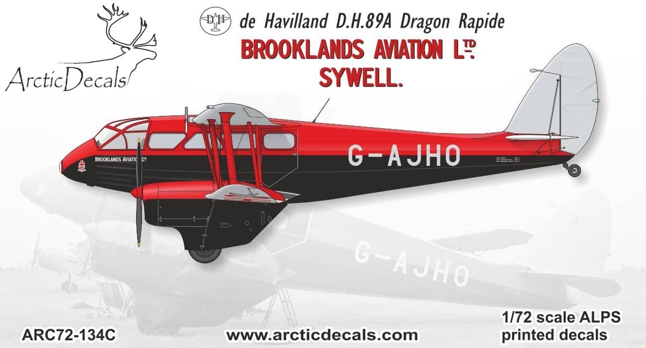 Brooklands DH.89A Rapide & Masks Decals & Released