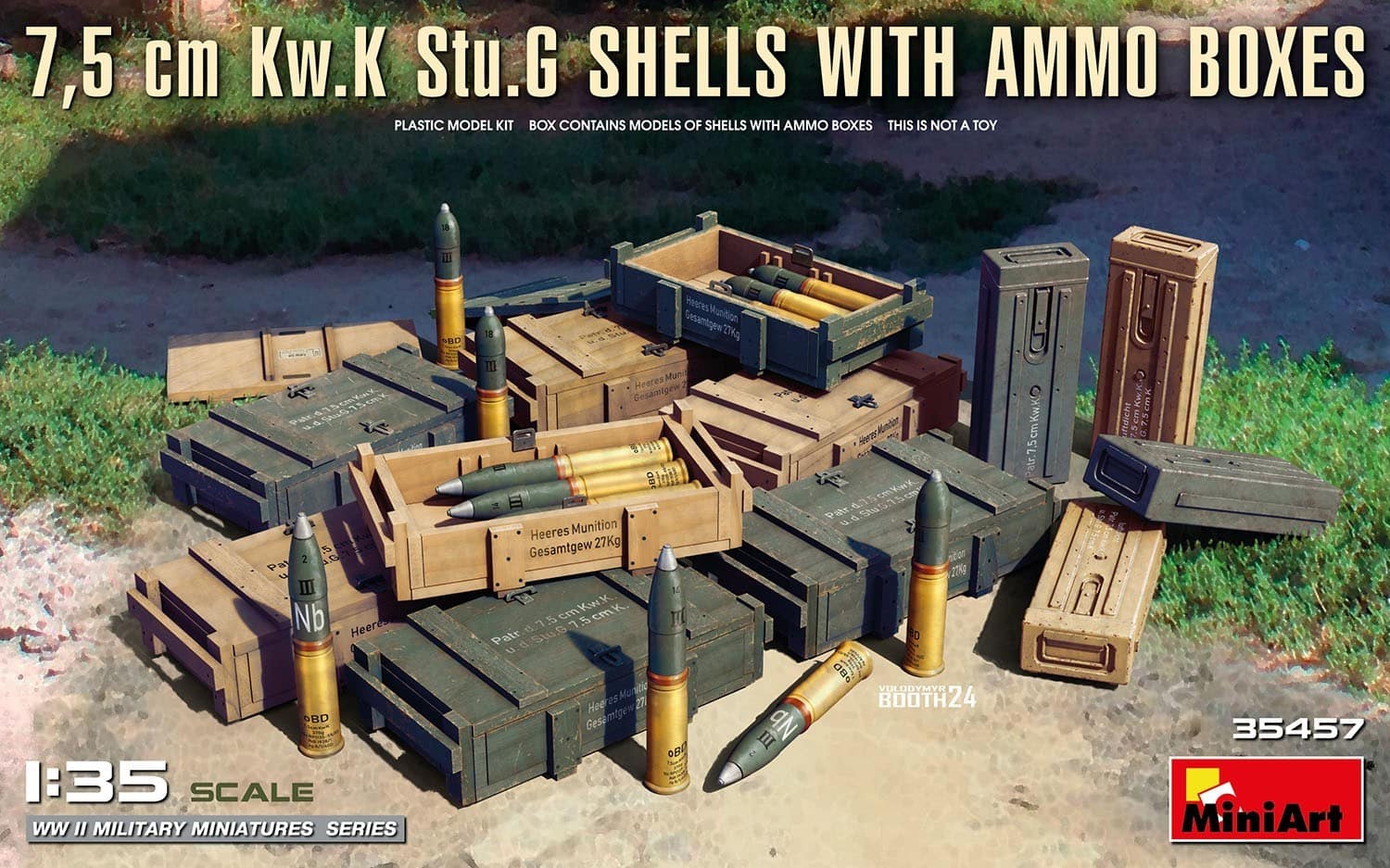 MiniArt 35457 7.5 cm Kw.K St.G Shells and Ammo Boxes