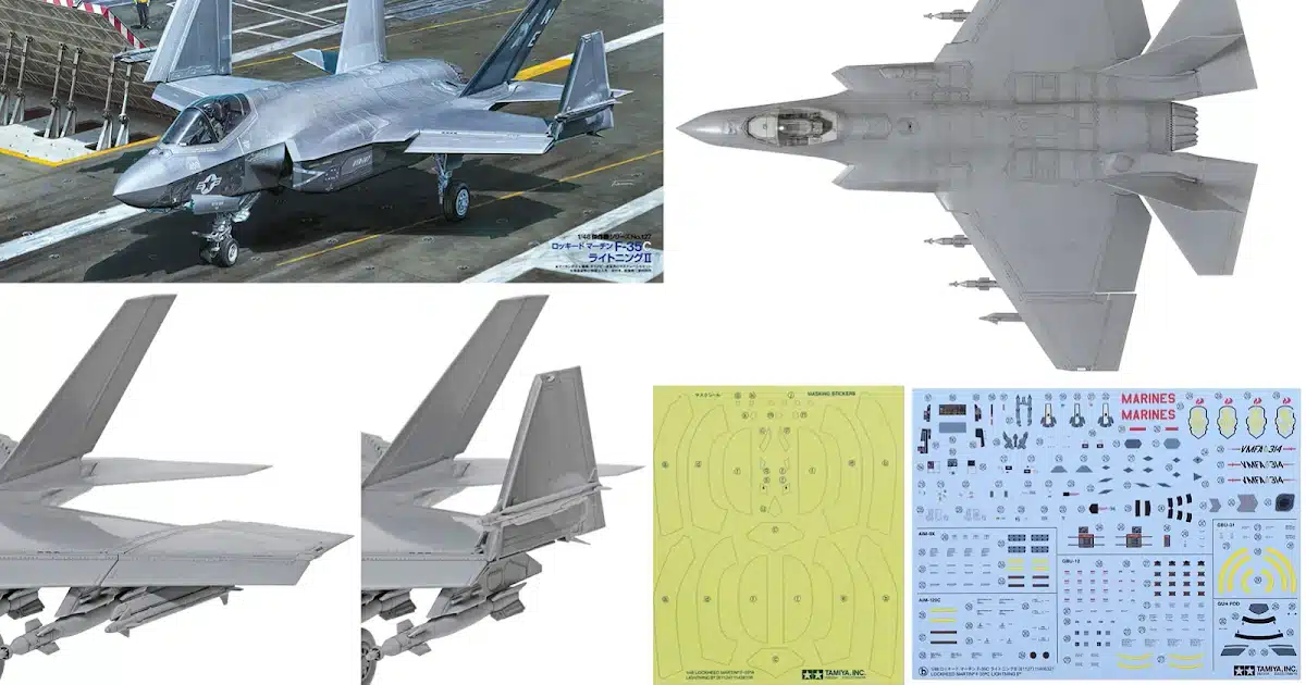 Tamiya adds masks, stickers & decals to their 48th scale F-35C test build...