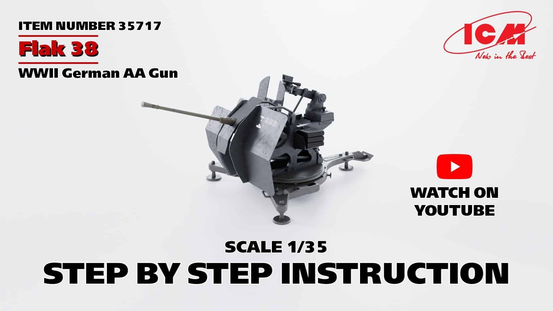 NEW VIDEO! Flak 38 German WWII AA gun. Instructions for building the Flak 38 WWII German AA Gun.