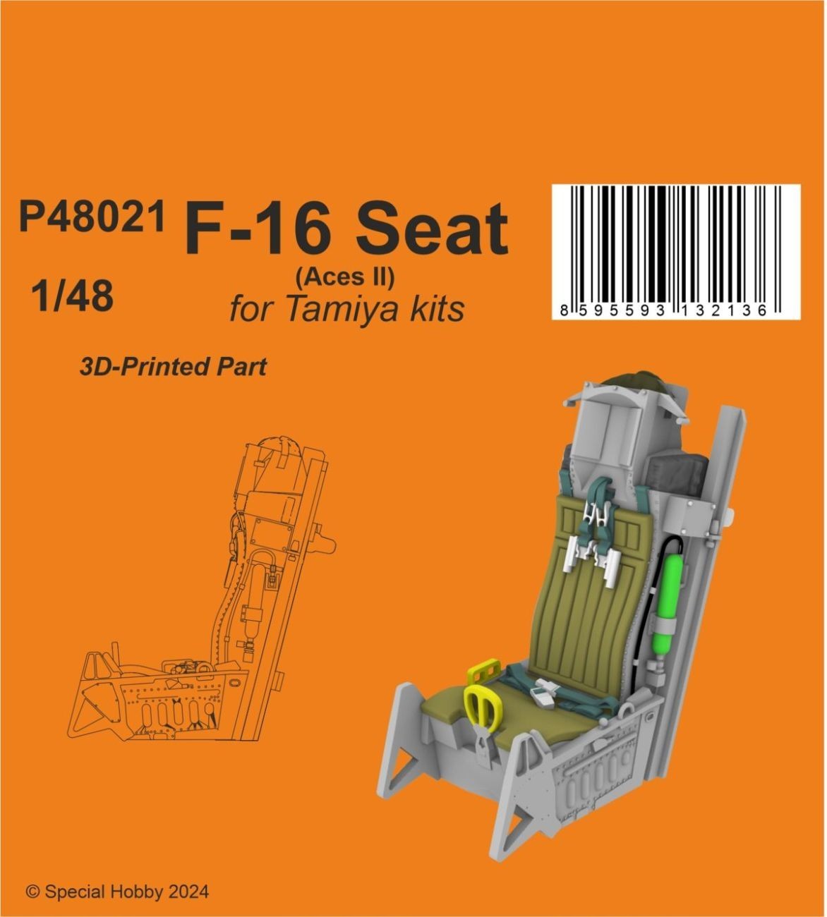 F-16 Seat (Aces II) 1/48 / for Tamiya kits