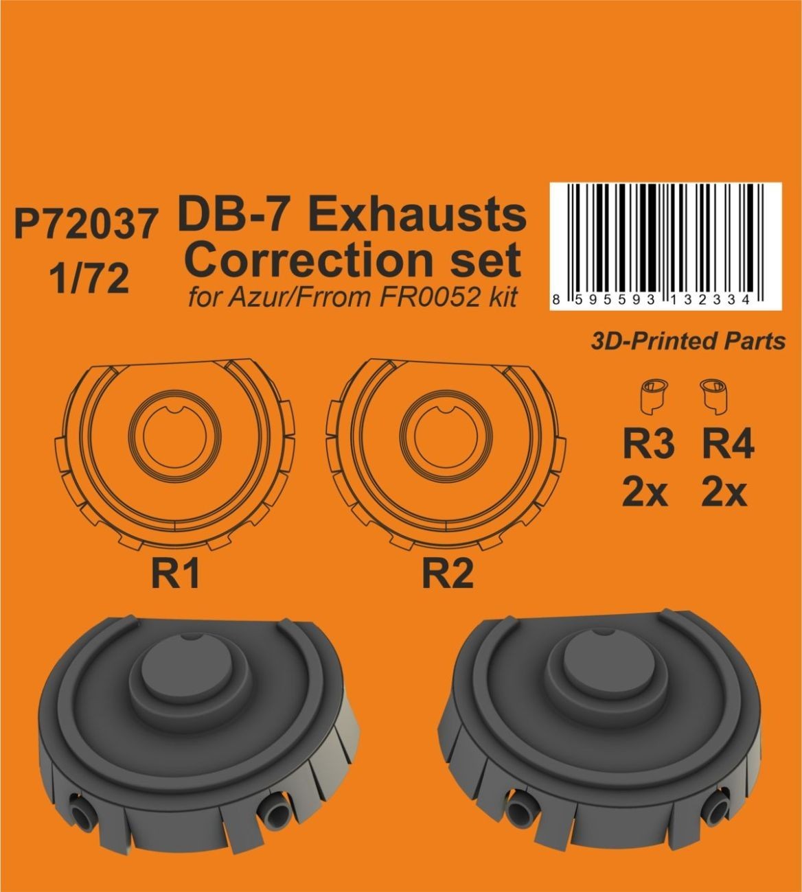 DB-7 Exhausts Correction set 1/72 / for Azur/Frrom kit
