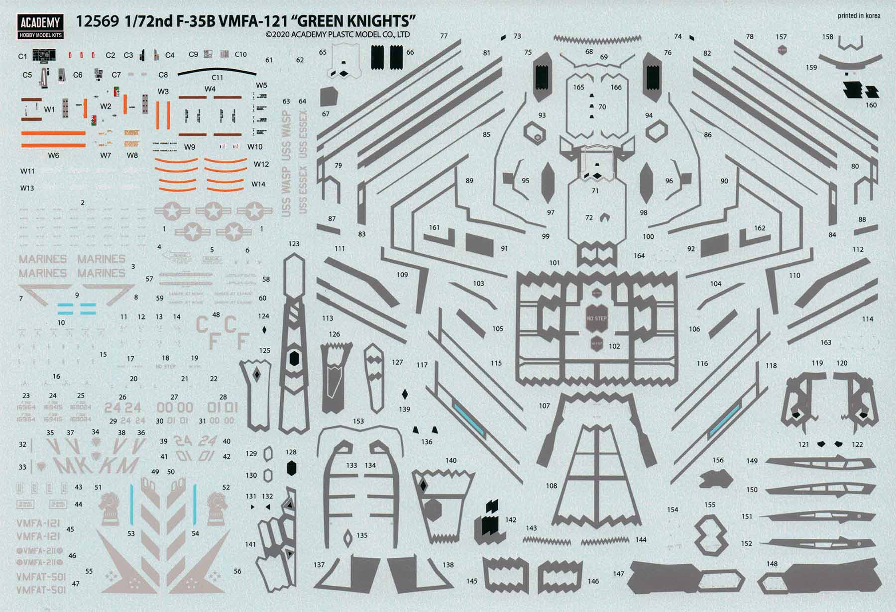 Academy USMC F-35B Decal set Academy USMC F-35B Decal set