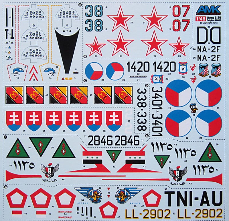 AMK_L-29_decal Aero-L-29-Delfín-AMK-1-48-Review-Decals