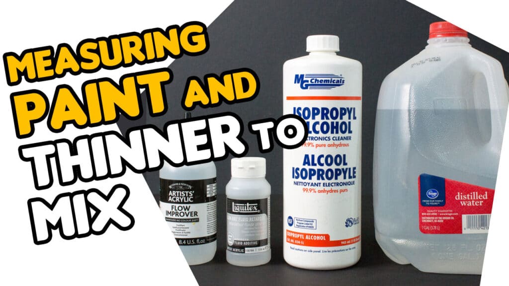 Measuring paint and thinner to mix