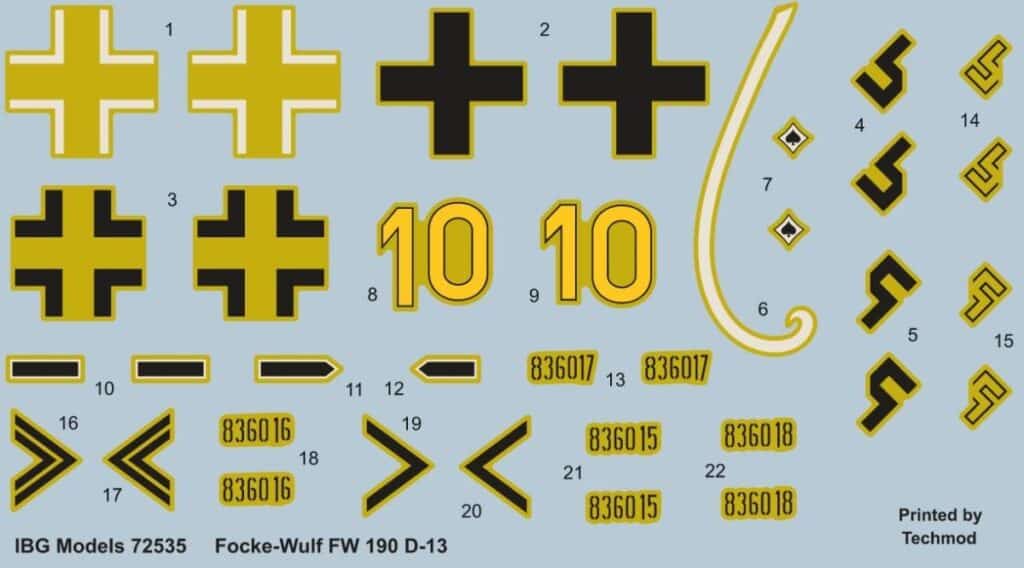 Fw 190D-13 Nordenham 172 scale Decal
