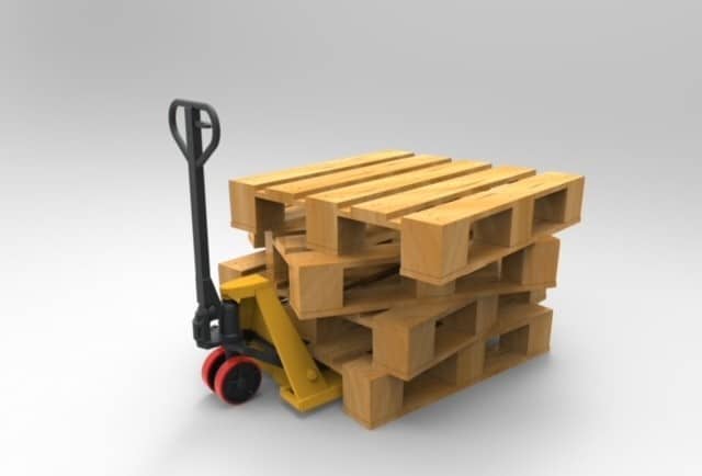 Gecko Pallet Truck & Wooden Pallet