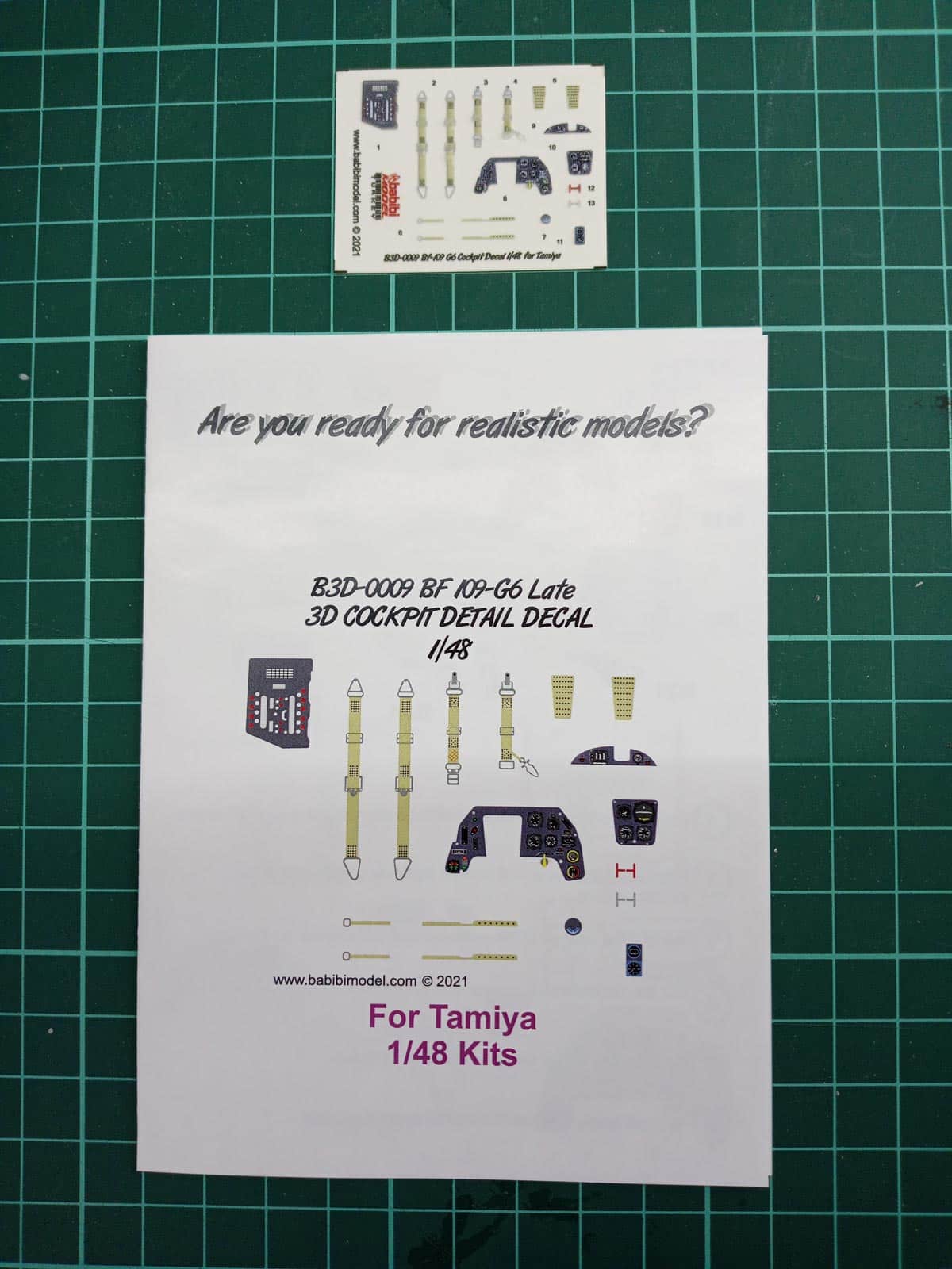 BF-109 G-6 LATE 3D Cockpit Detail Set. For 1/48 Tamiya Kits Detail-2