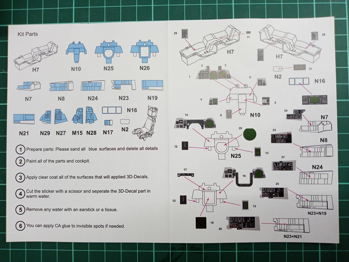 F-14D Tomcat 3D Cockpit Detail Set. For 1/48 Tamiya (61118) Kits Detail-3