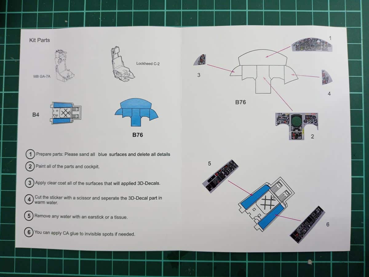 F-104G Starfighter 3D Cockpit Detail Set. For 1/48 Kinetic, Ammo Mig and Heller Kits Detail-2