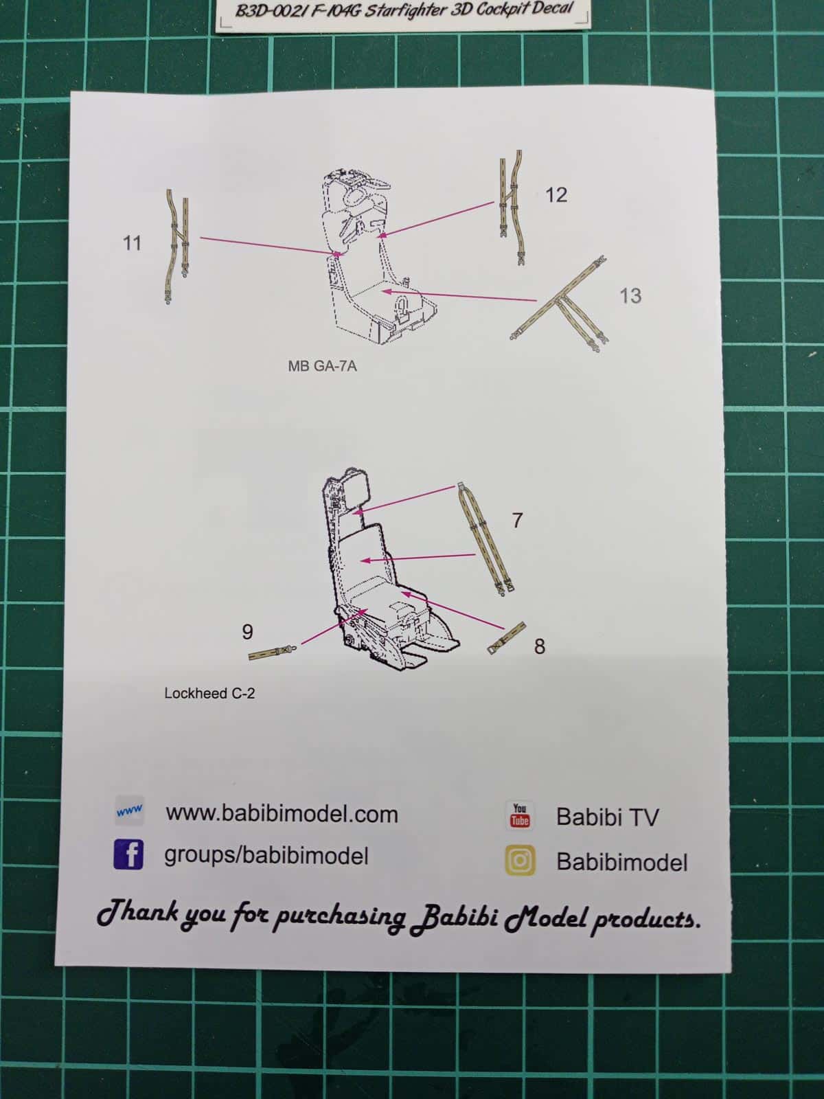 F-104G Starfighter 3D Cockpit Detail Set. For 1/48 Kinetic, Ammo Mig and Heller Kits Detail-3