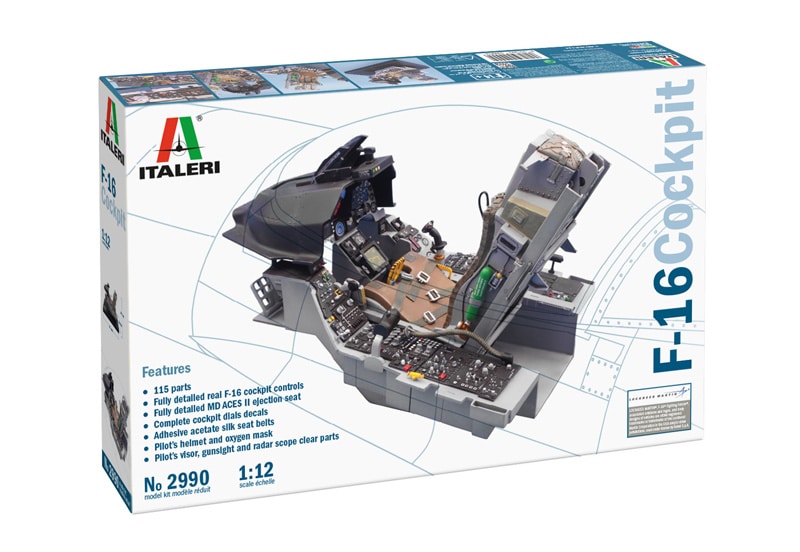Italeri Re-Releases 112 Scale F-16 Cockpit Box