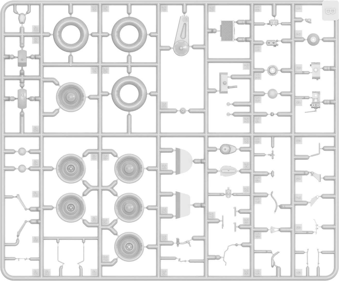 38063 Tempo E400 Stahlblech Pritsche 3-wheel Truck Miniart Sprue