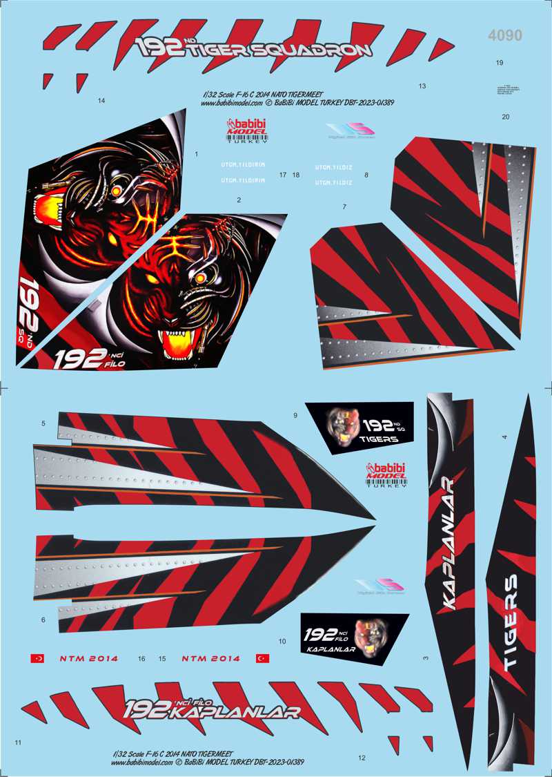 F-16C Fighting Falcon NATO Tigermeet 2014 1-32 Decal