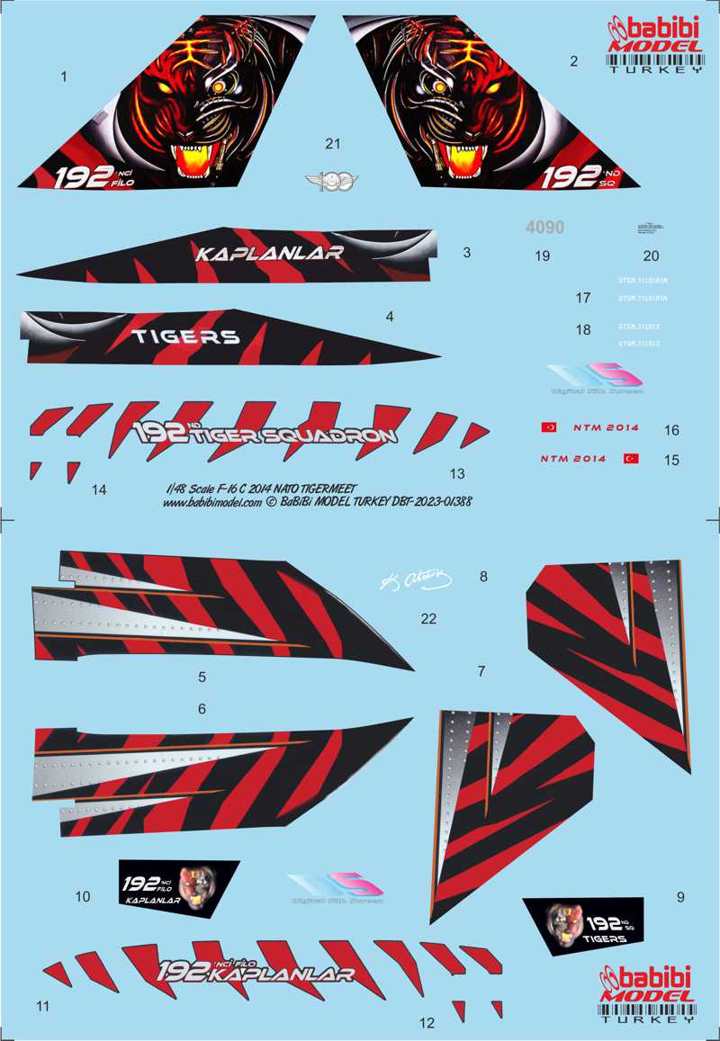 F-16C Fighting Falcon NATO Tigermeet 2014 1-48 Decal