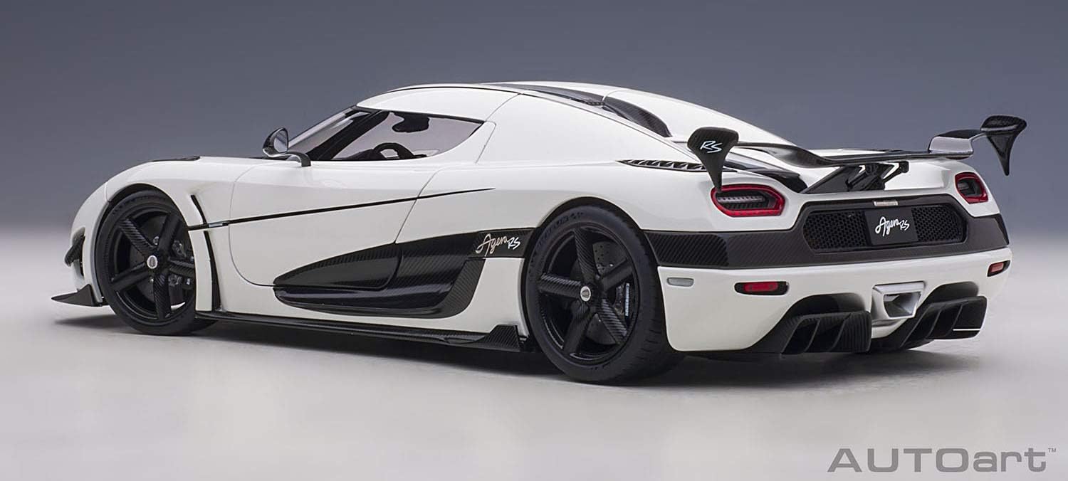 Koenigsegg Agera RS White and Carbon Black 118 Diecast Car