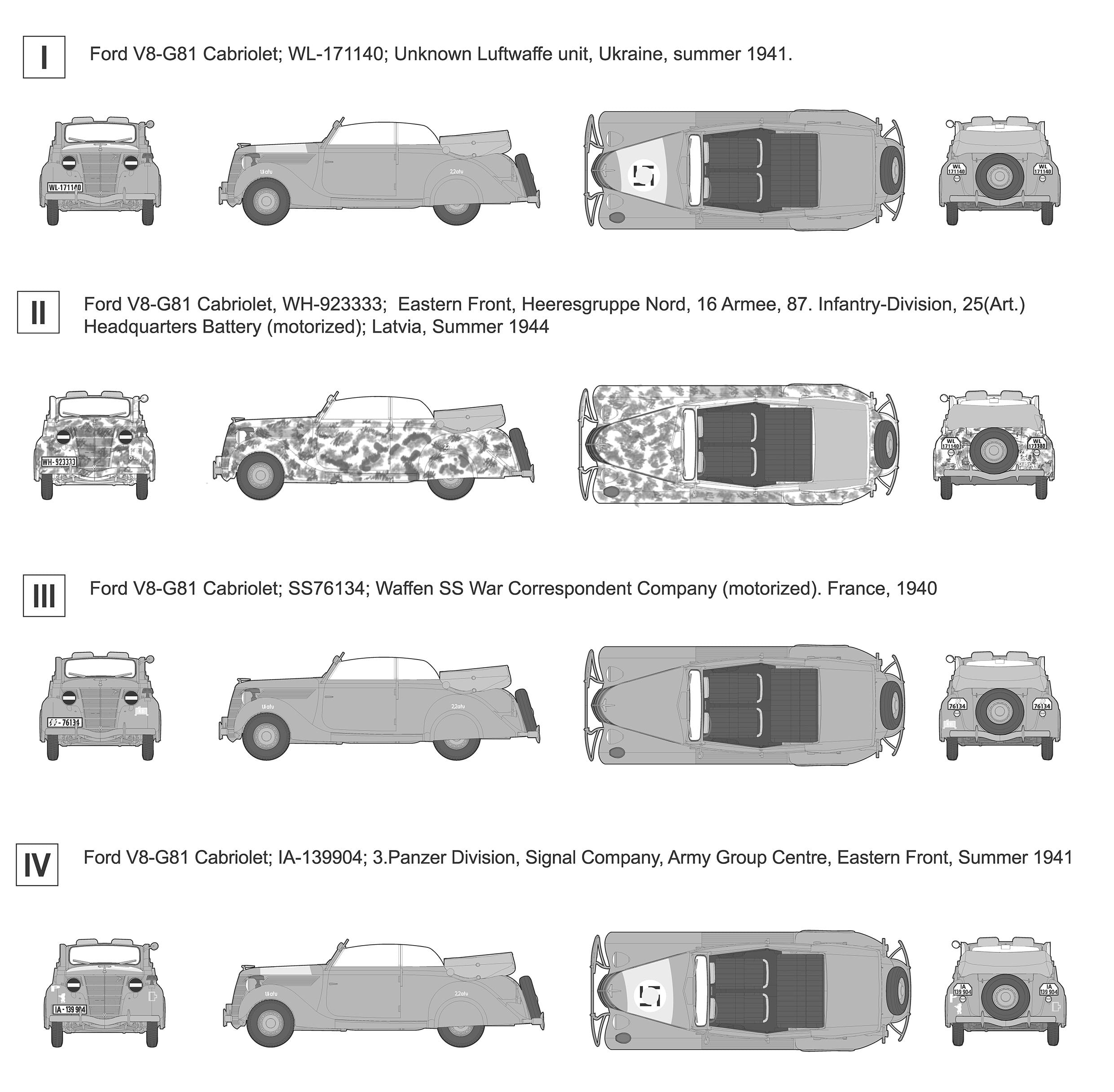 Roden Releases 135 Scale Ford V8-G81 Cabriolet Model Painting and Marking