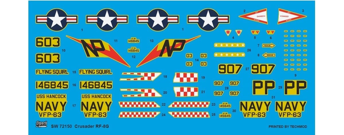 SW72150 Vought RF-8G over Vietnam Decals