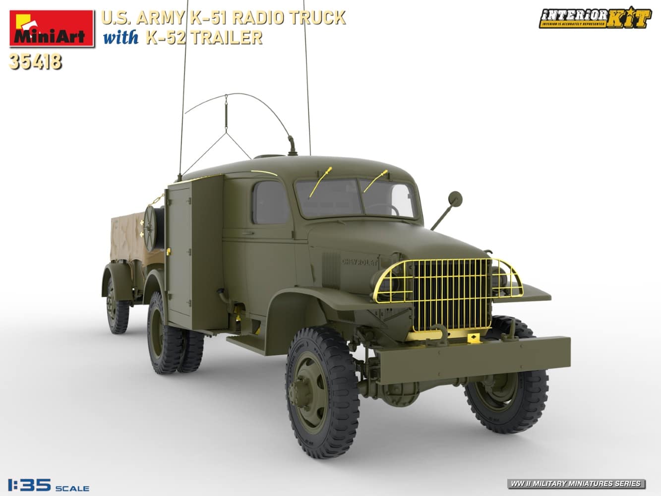 US ARMY K-51 RADIO TRUCK WITH K-52 TRAILER. INTERIOR KIT-2