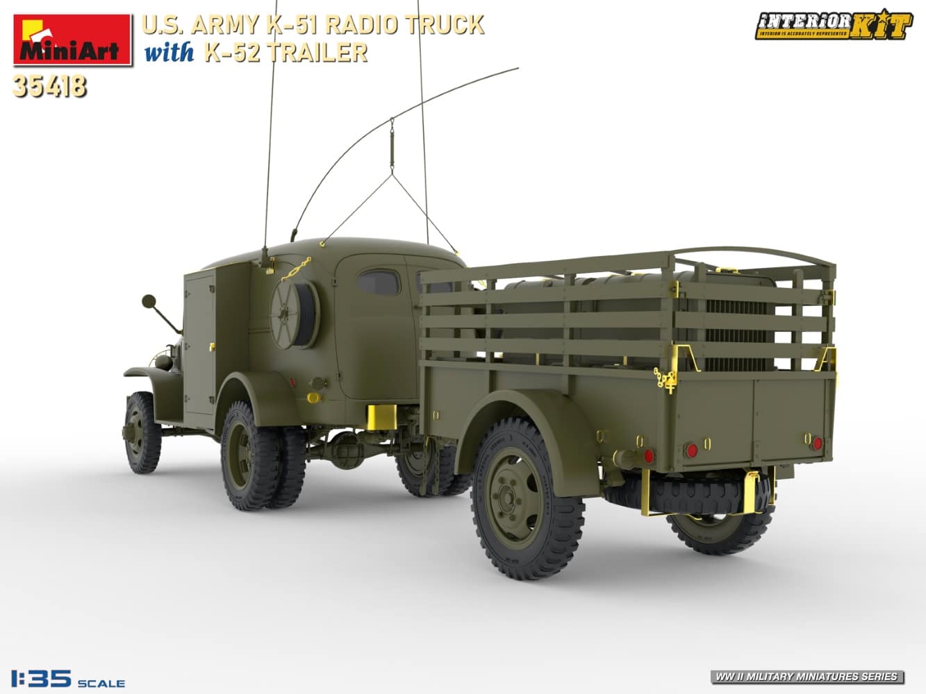 US ARMY K-51 RADIO TRUCK WITH K-52 TRAILER. INTERIOR KIT-4
