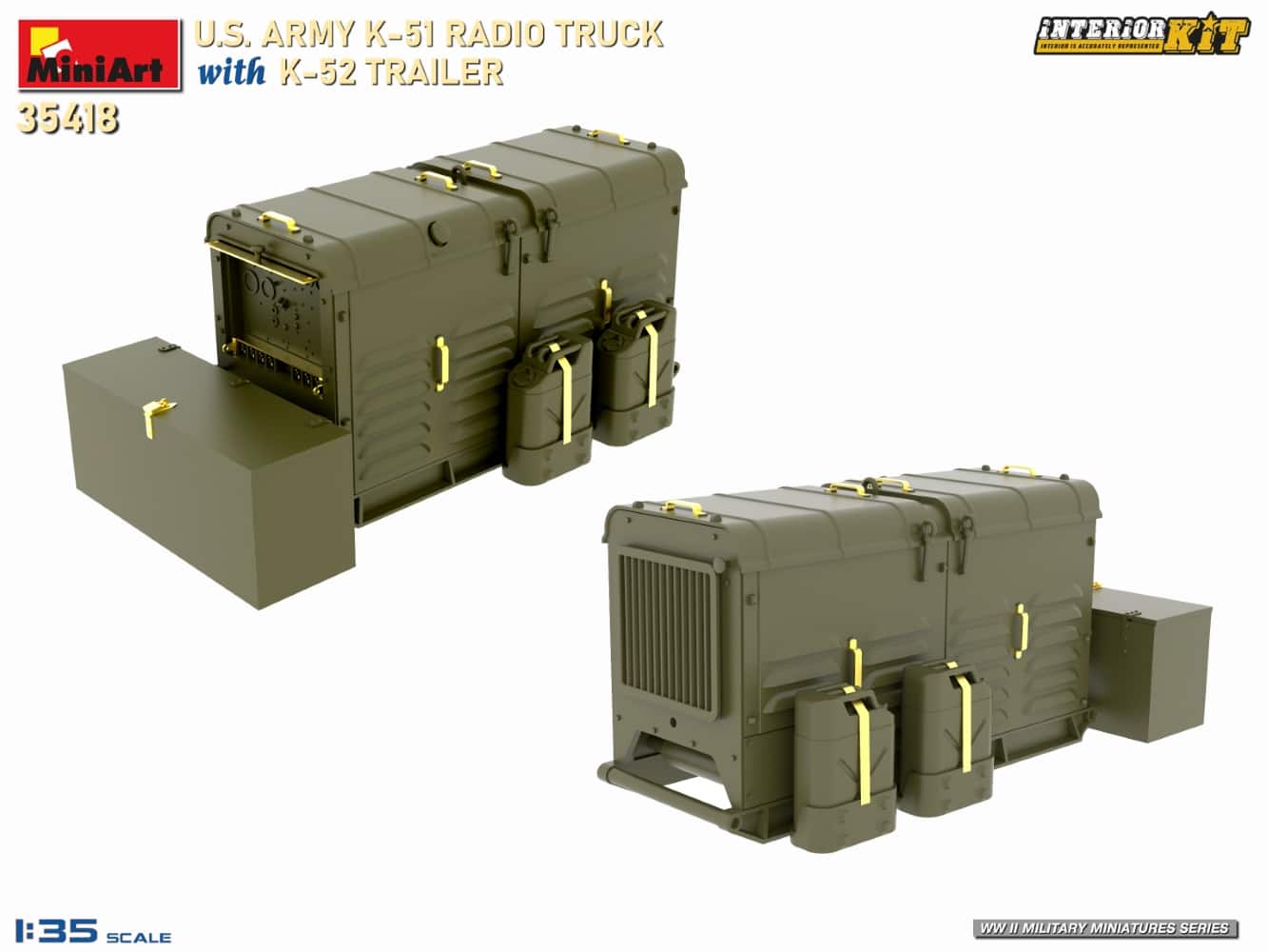 US ARMY K-51 RADIO TRUCK WITH K-52 TRAILER. INTERIOR KIT-7