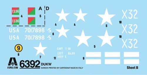 Italeri DUKW 2½ GMC Truck Amphibious Version Decals-2