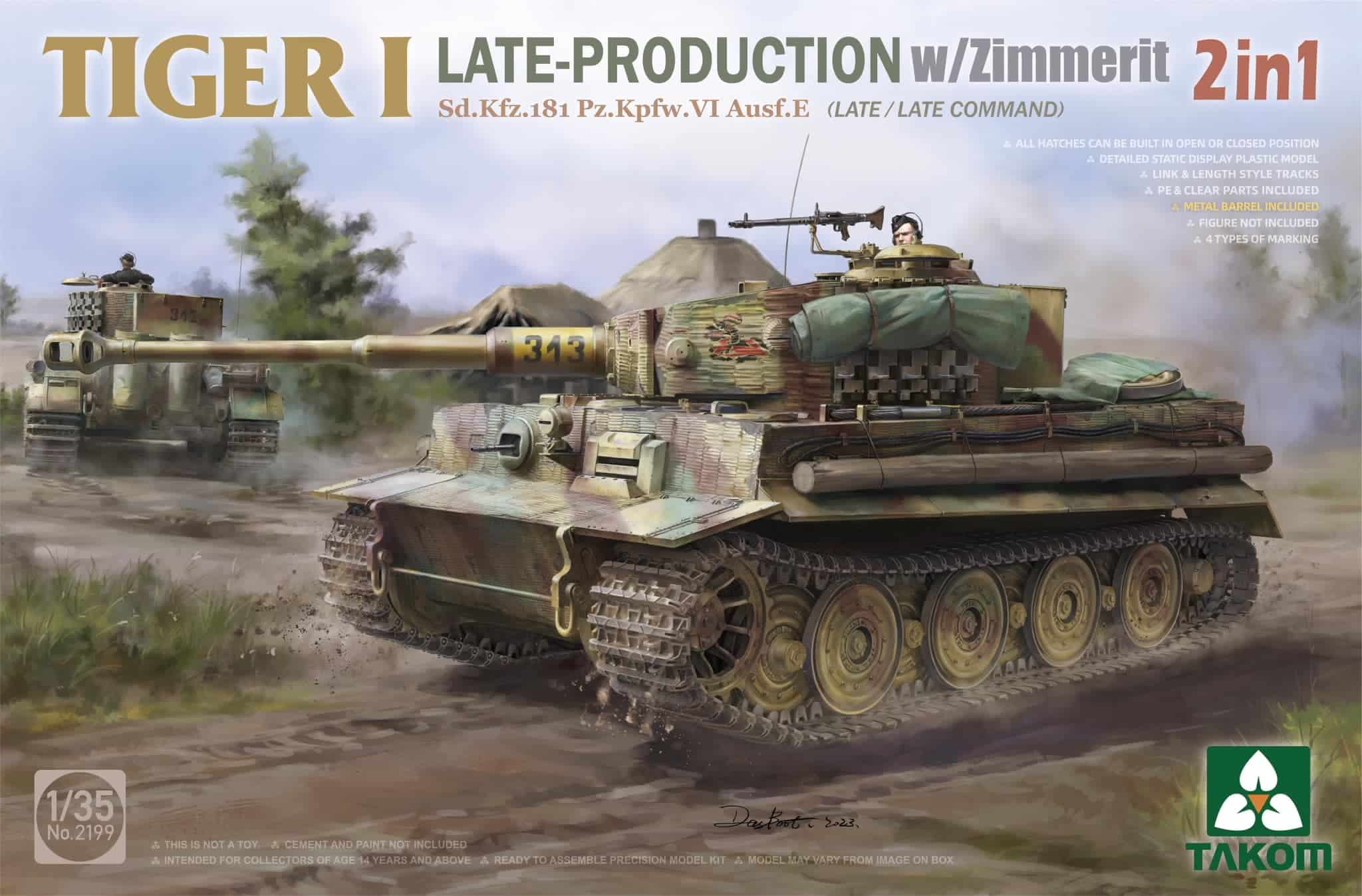 Takom released LATE Production Tiger 1 Box