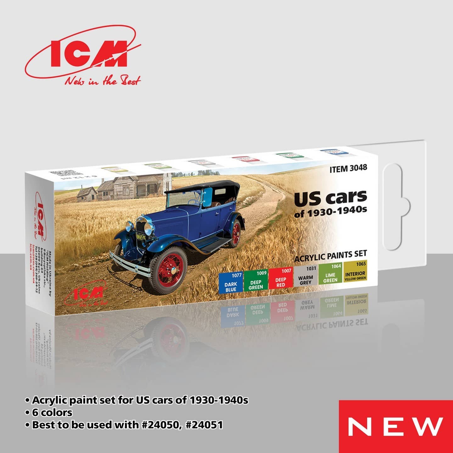 SOON ON SALE! Acrylic paints set for US cars of 1930 – 1940s