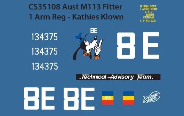 Callsign Models: Aust. M113 Vietnam Decals