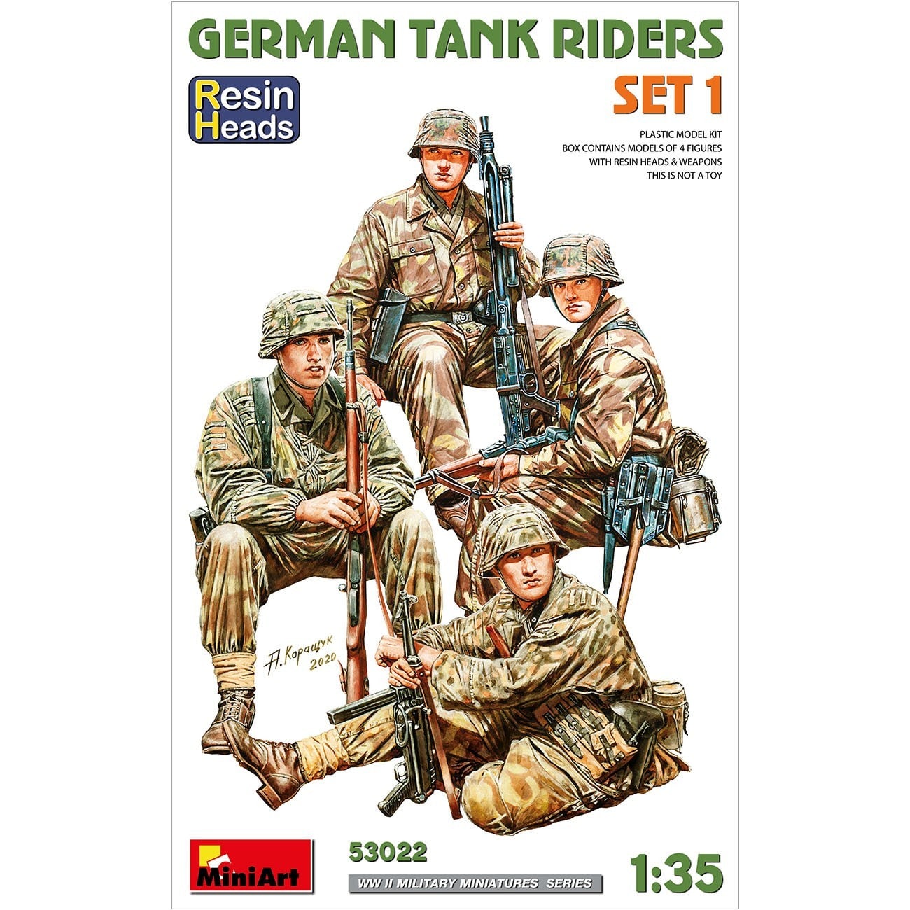 MiniArt 53022 German Tank Riders Set 1. Resin Heads