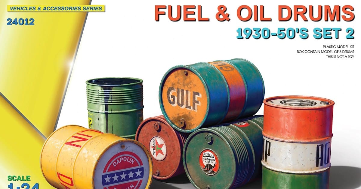MiniArt's newest 24th Scale Fuel & Oil Drums 1930-50" Set 2 "...