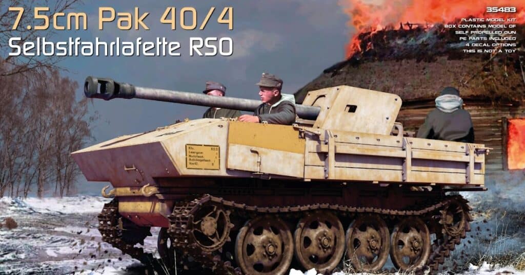 MiniArt's 1/35th Scale 7.5cm Pack 40/4. Selbstfahrlafette RSO