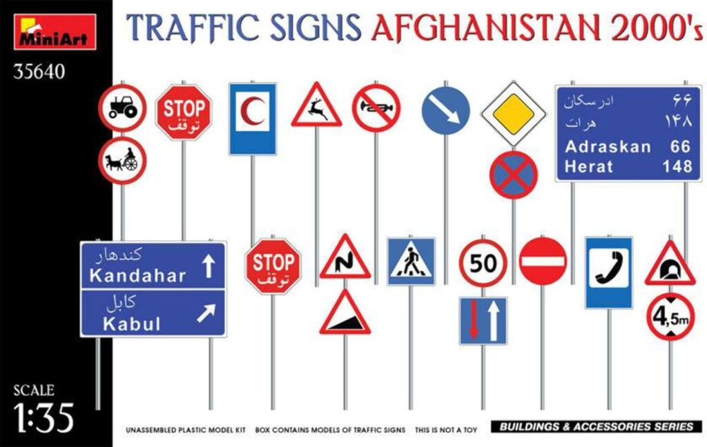 KIT DA MONTARE IN SCALA COMPATIBILE CON TRAFFIC SIGNS AFGANISTAN 2000s KIT 1:35 MINIART MIN35640