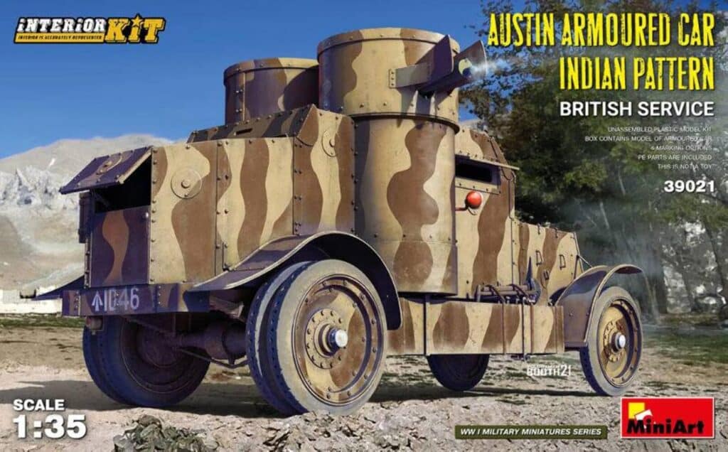 KIT DA MONTARE IN SCALE COMPATIBLE WITH Austin Armour CAR Interior Indian Pattern British Service KIT 1:35 Miniart MIN39021