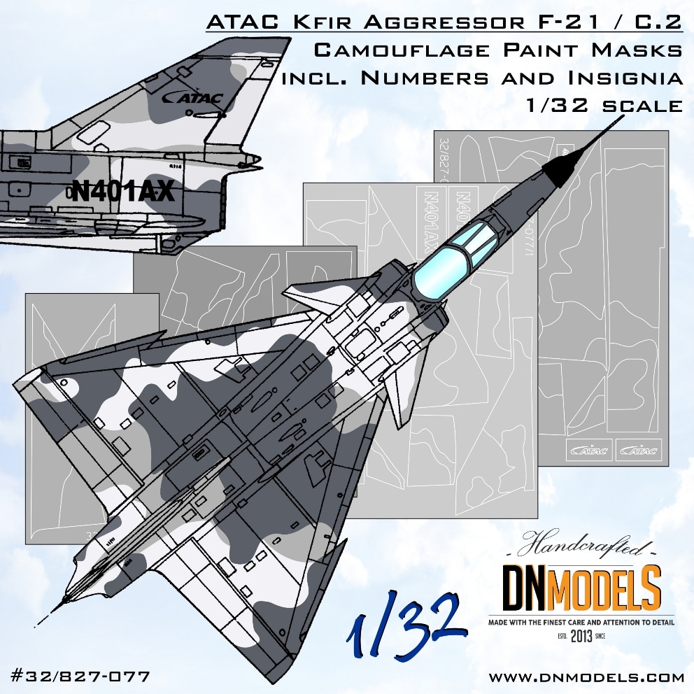 ATAC Kfir Aggresssor F-21 / C.2 Camouflage Paint Masks + Numbers & Insignia 1/32