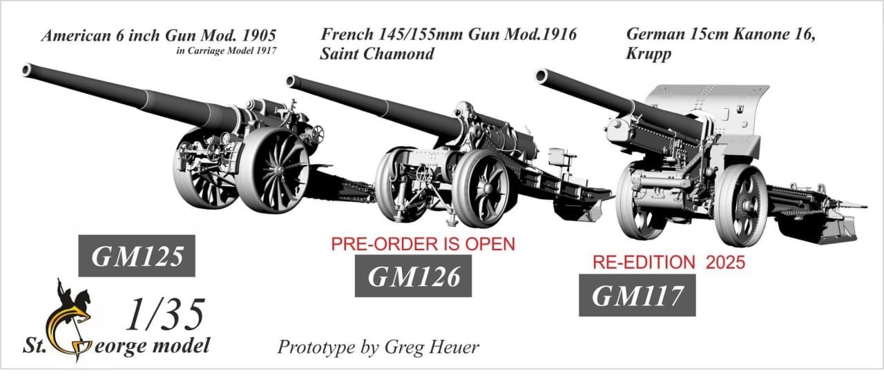 Field guns of WWI from different countries