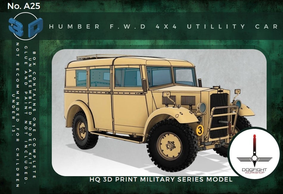 3D-printed British Humber F.W.D 4x4 Kit Cover