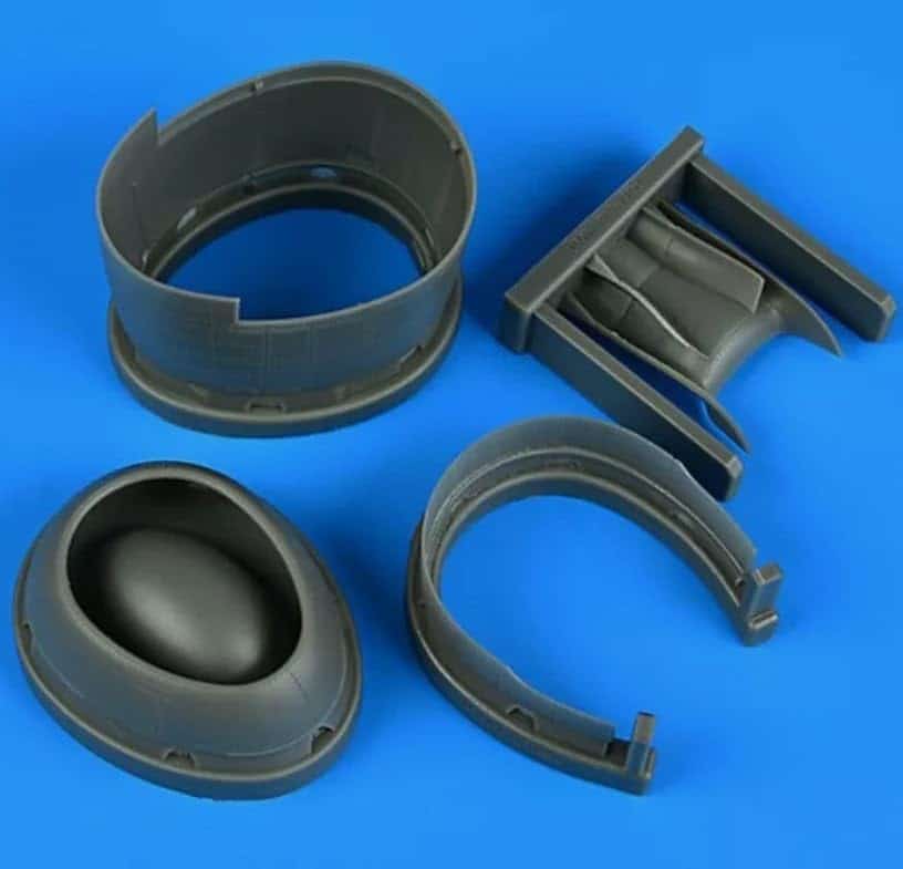 Quickboost 49124 1/48 P47D Thunderbolt engine cowling flaps closed for MiniArt in Grey, QB49124