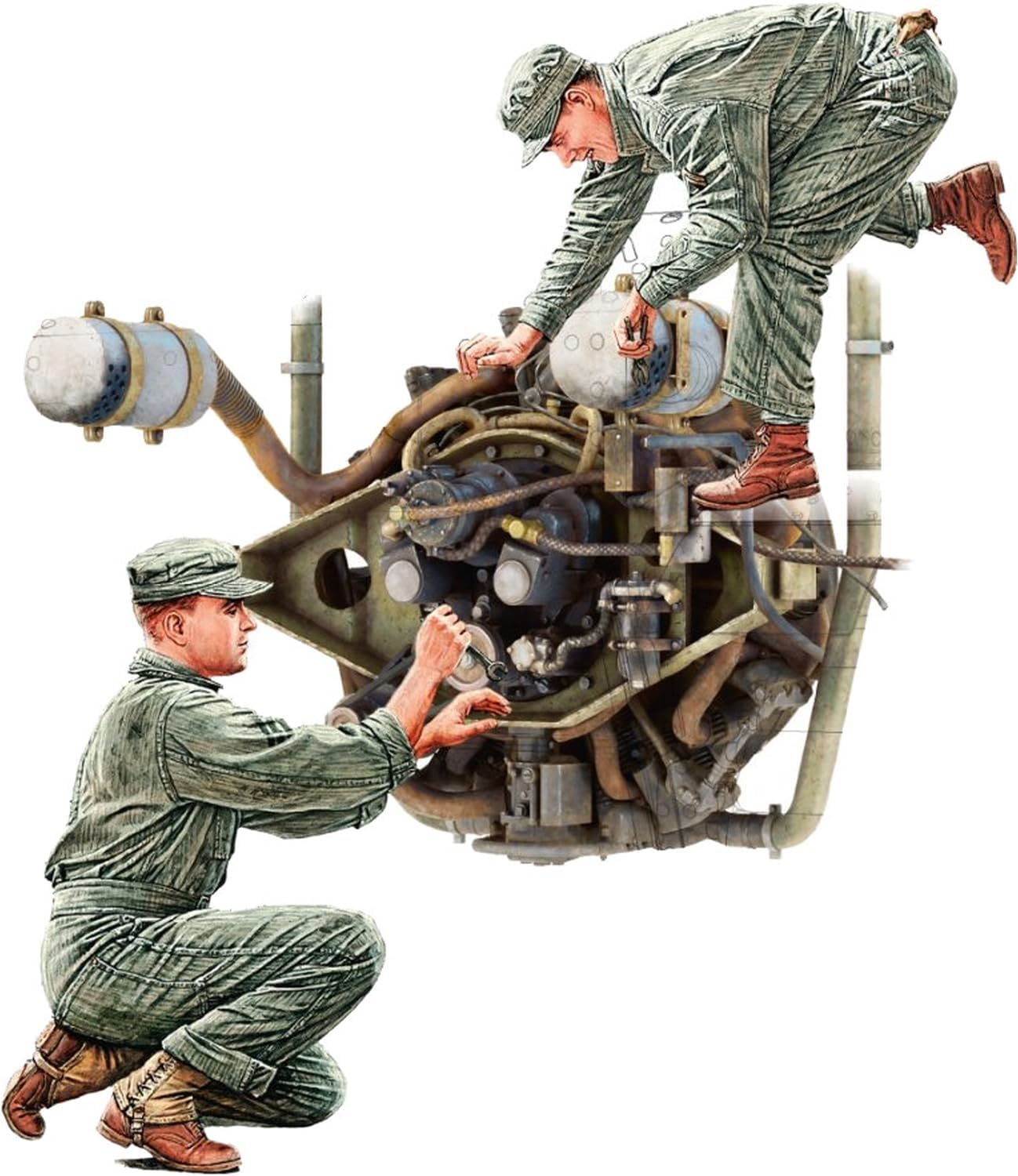 1:35 - US Tank Repair Crew, Continental W670 Engine