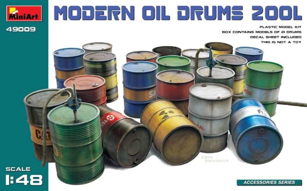 KIT DA MONTARE - Scala Compatible with Modern Oil Drums (200L), KIT 1:48 Miniart MIN49009