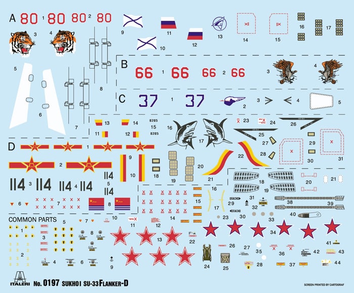 Italeri SU - 33D Flanker-D Decals