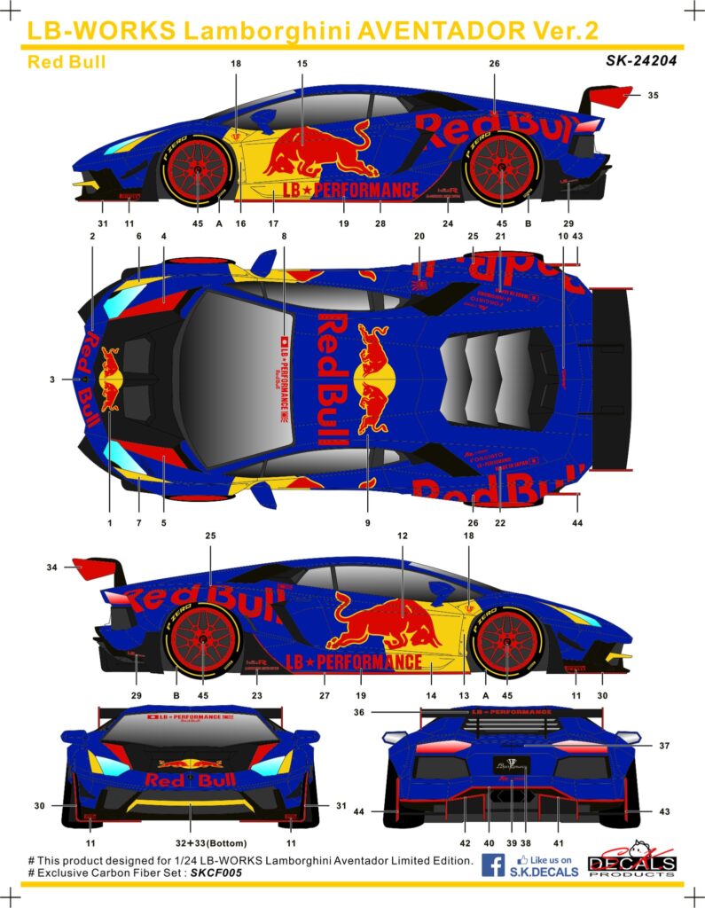 SK24204 LB-WORKS Lamborghini AVENTADOR Ver.2 Red Bull