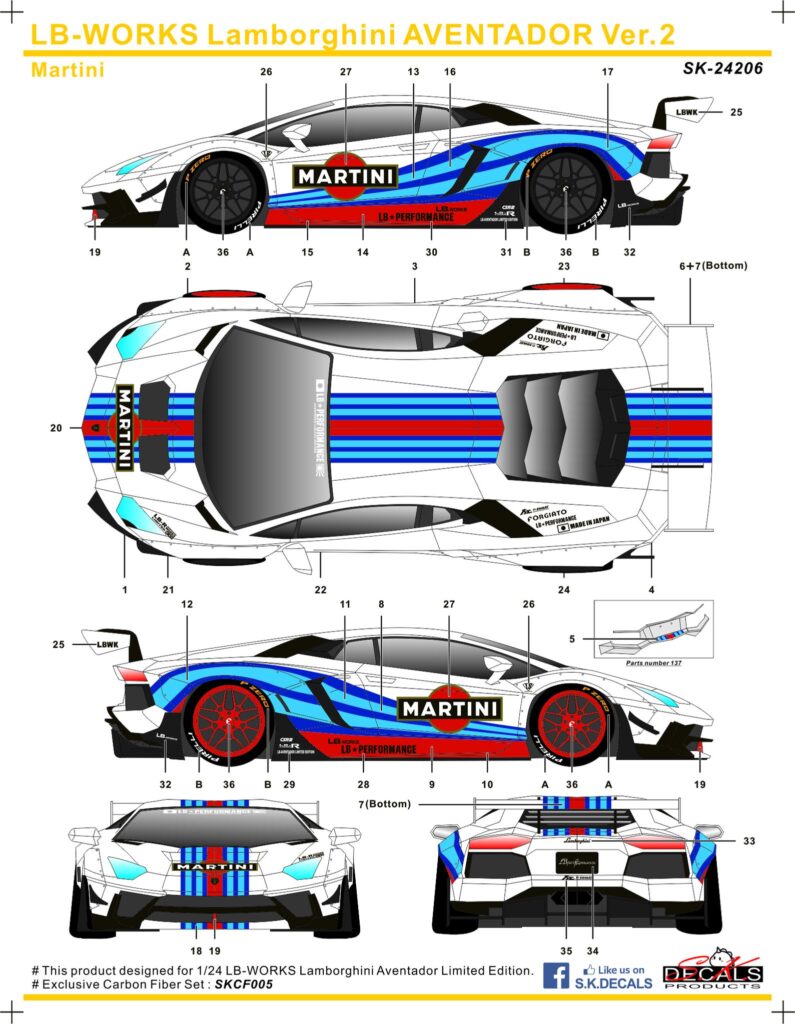 SK24206 LB-WORKS Lamborghini AVENTADOR Ver.2 Martini