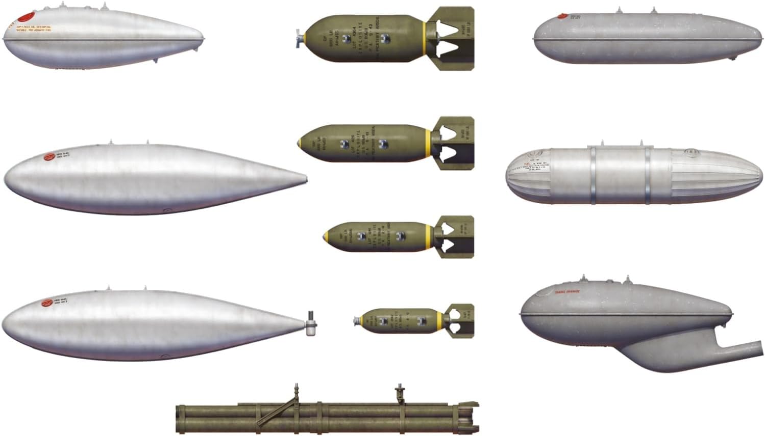 U.S. fuel drop tanks and bombs