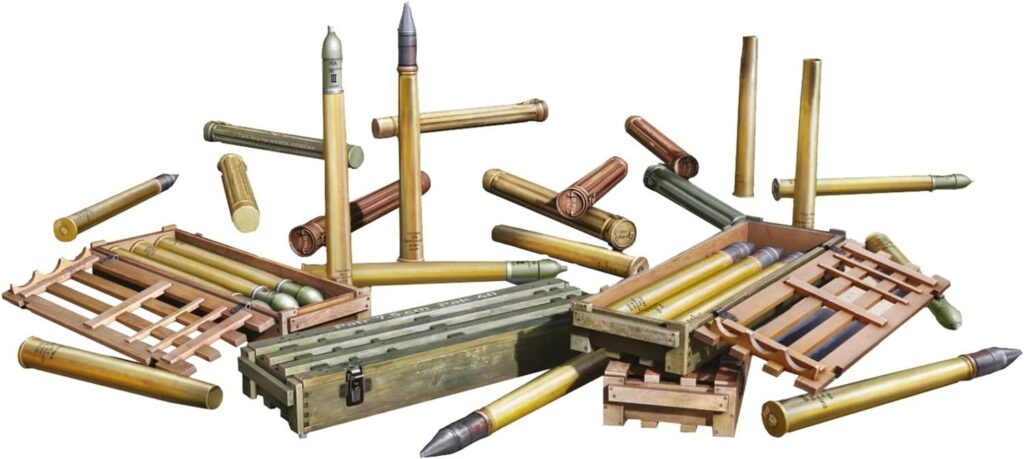 Mini Art 550035402 35402 1:35 German 7.5 cm PaK40 Ammunition Ski. Set of 2 Faithful replicas, Model Plastic Kit, Crafts and Hobby, Gluing. Model Unpainted Kit.