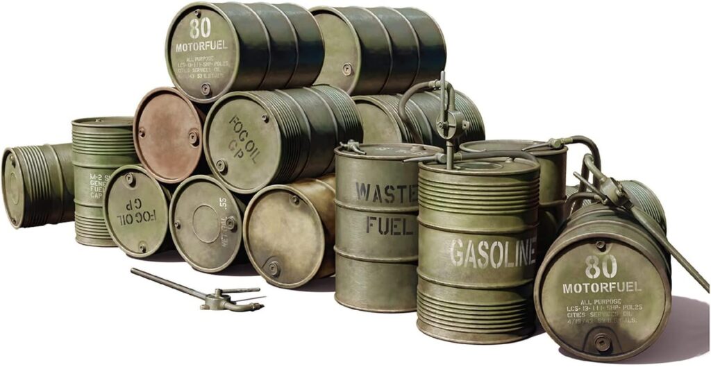 49001 1:48 US Fuel Drums, 55 Gal. (20) - Reproduction Model kit Plastic DIY Craft Collage Kit Model Assembly Unpainted