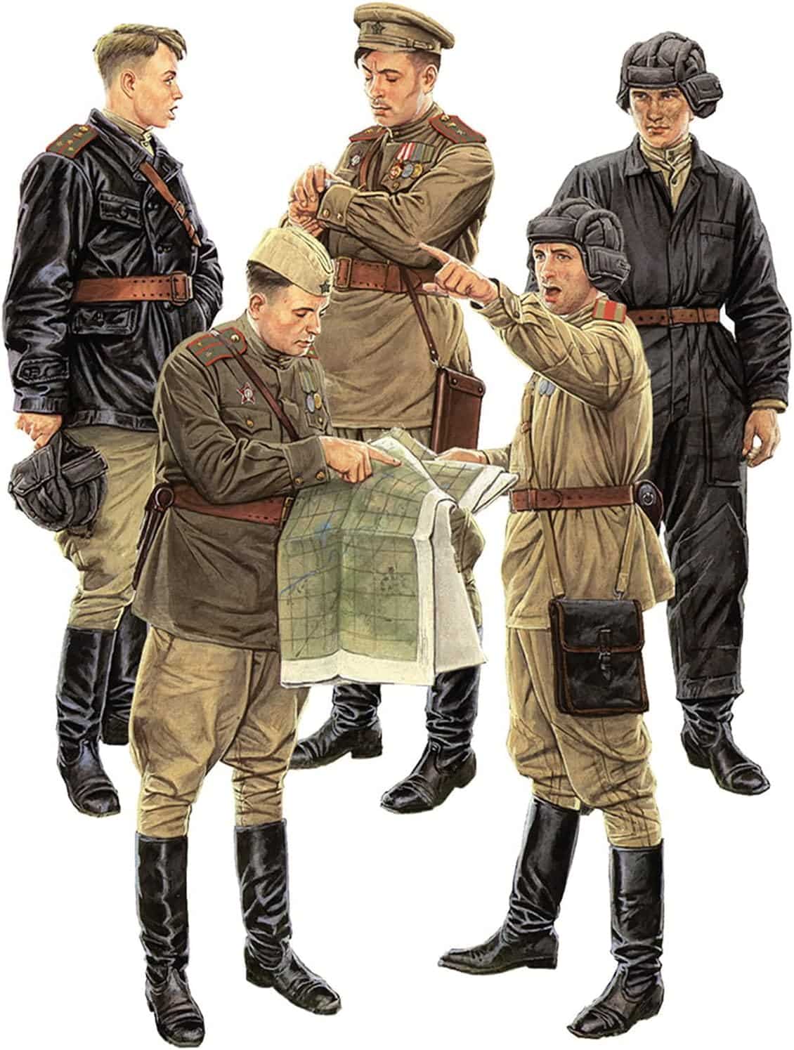 MA35365 1/35 Soviet Army officer at Field Meeting, Five Figures Sets, Special Edition, Plastic