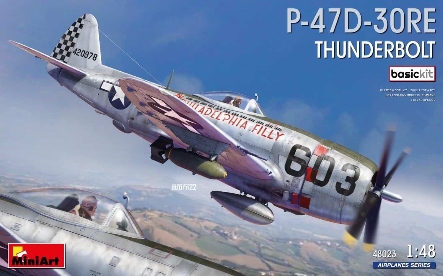 Miniart Mini Art 1/48 P-47D-30RE Thunderbolt Basic Kit Plastic Model MA48023